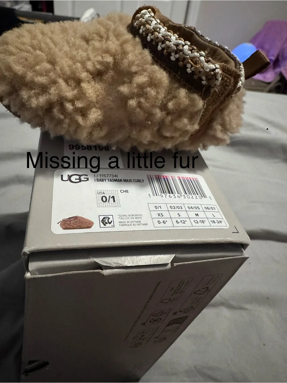 UGG Baby Sheepskin Crib Booties in Chestnut Brown